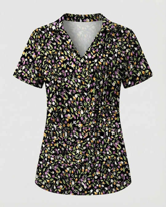 Bluse Damen Kurzarm Print