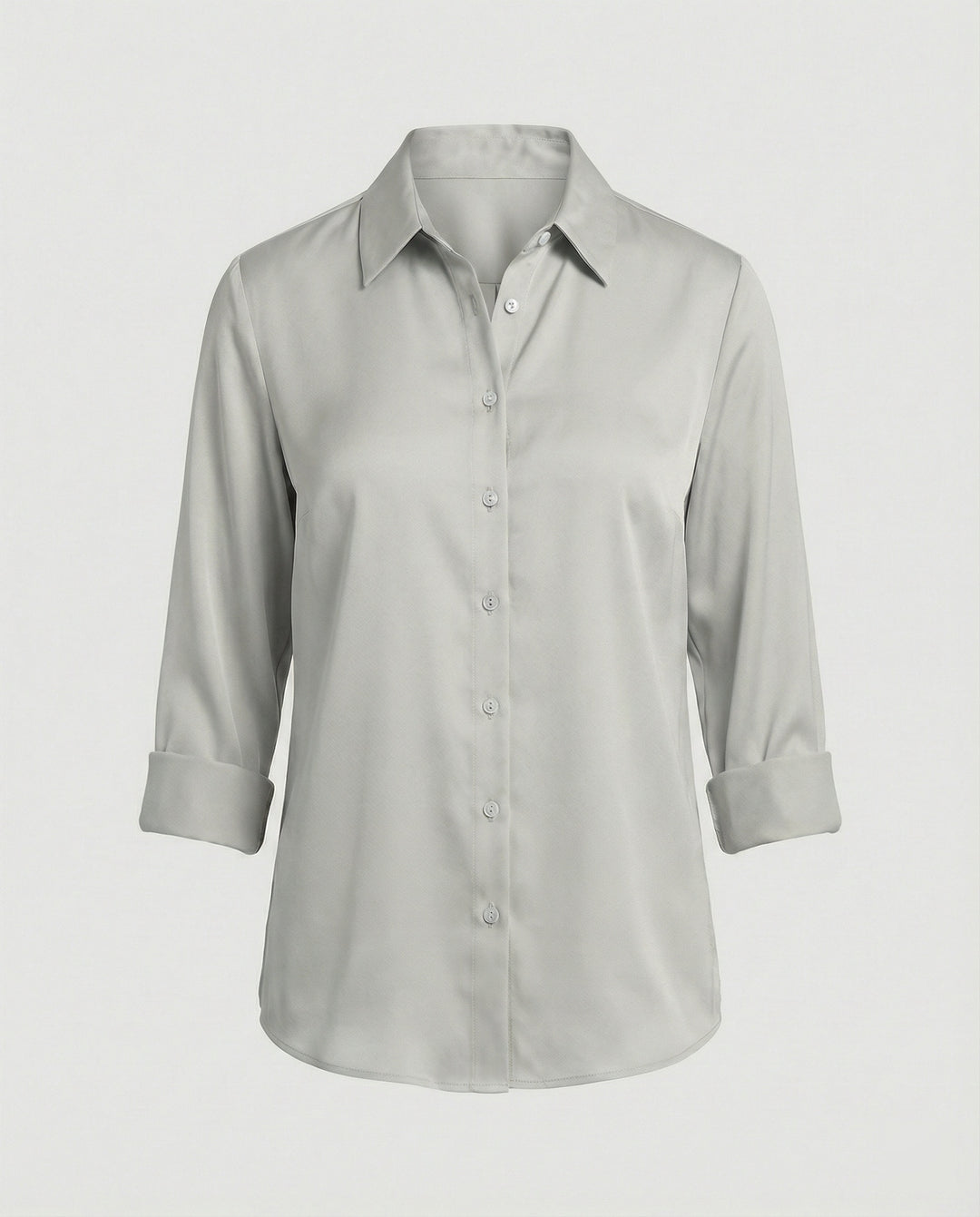 Damen elegante Baumwollbluse mit Stehkragen