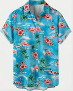 Kurzarm Hawaiihemd Herren Palmenprint
