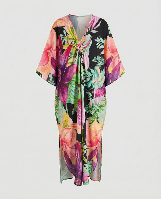 Damen Maxikleid Kaftan Sommer