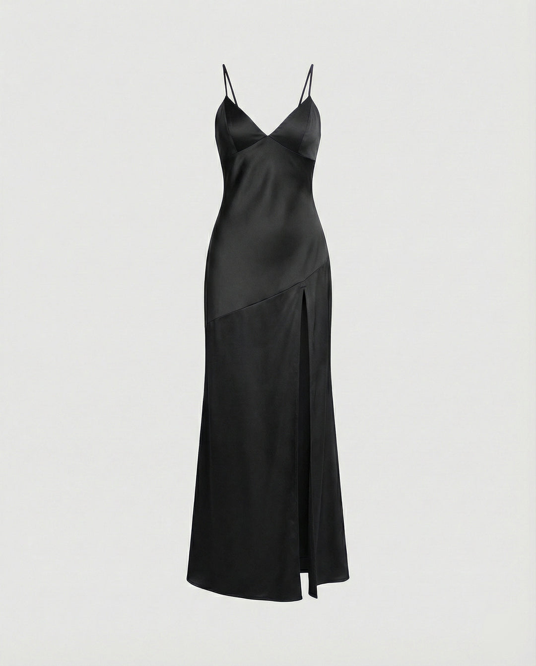 Damen Abendkleid Satin mit Schlitz