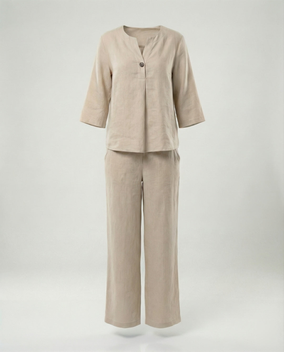 Damen leichte Leinenbluse mit Knopfdetails