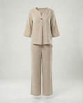 Damen leichte Leinenbluse mit Knopfdetails