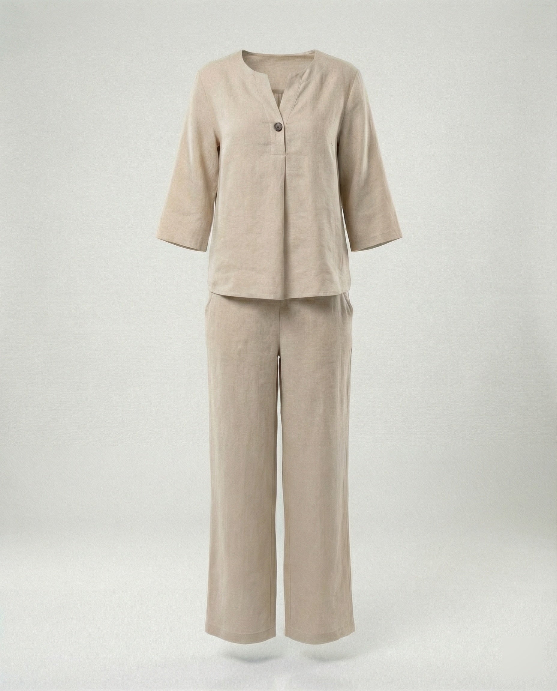 Damen leichte Leinenbluse mit Knopfdetails