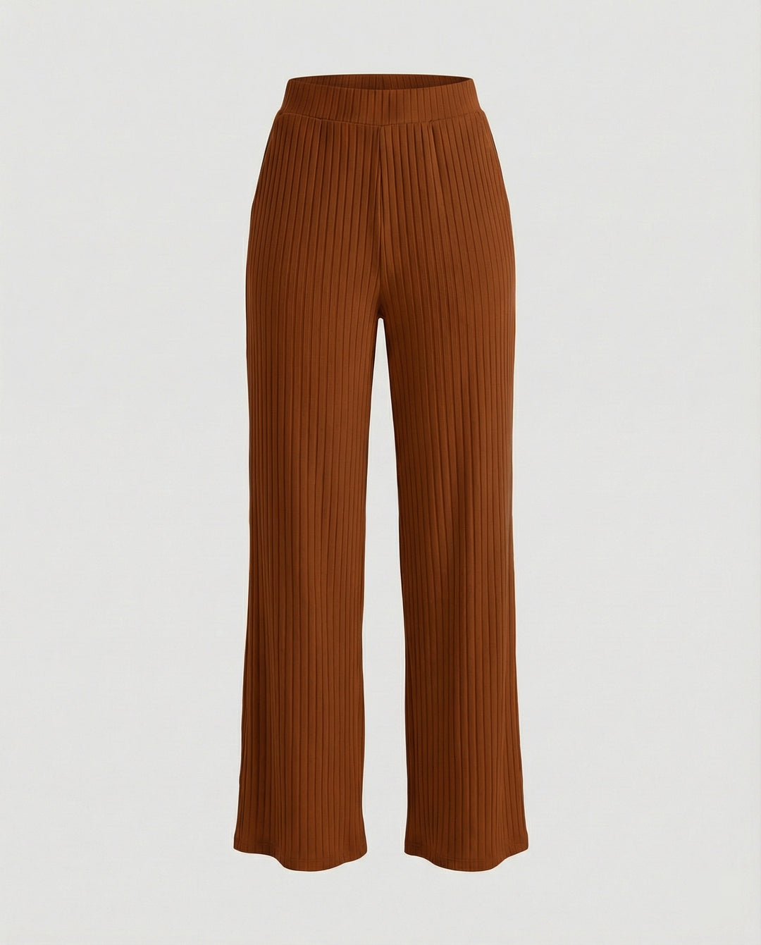 Damen elegante weit geschnittene Sommerhose mit feiner Rippstruktur R&B