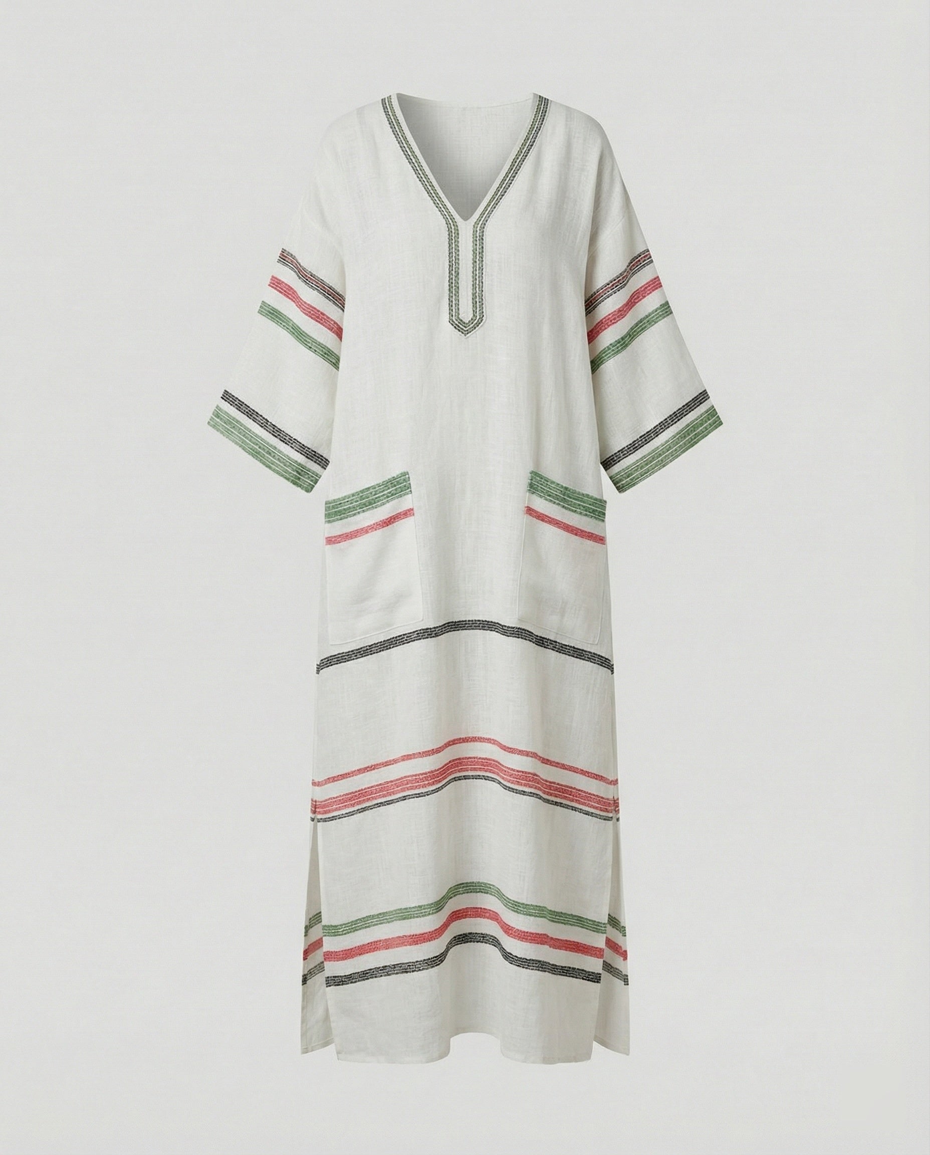Leinen Kaftan Maxikleid Damen