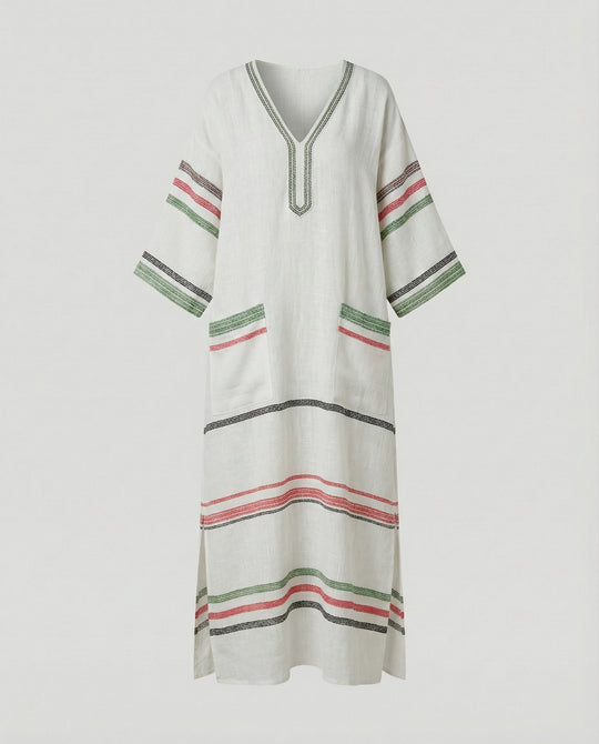 Leinen Kaftan Maxikleid Damen