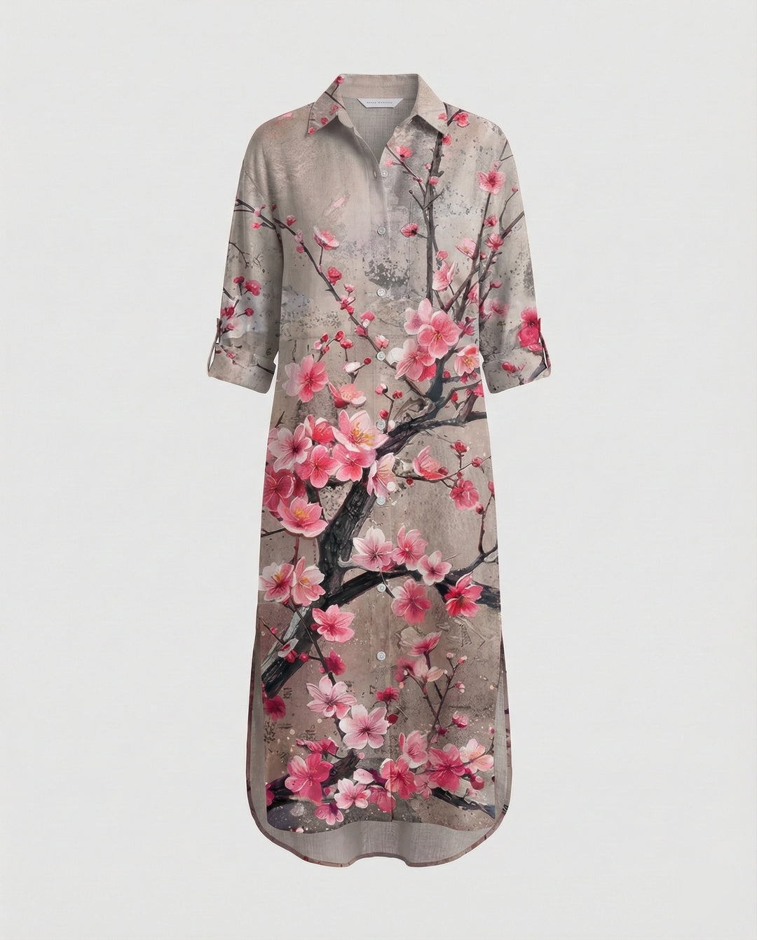Damen Kaftan Kleid lang Seidenoptik