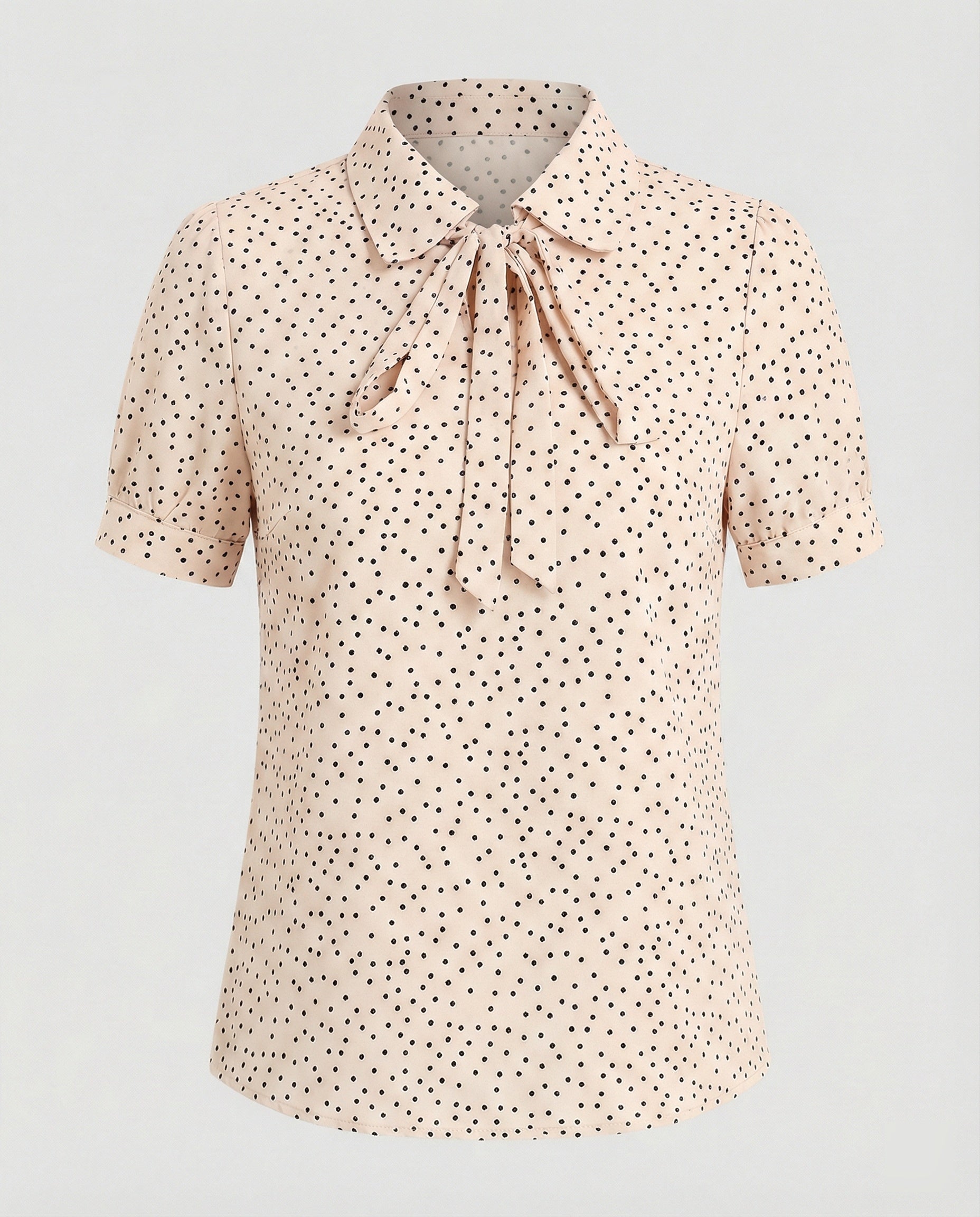 Bluse Damen Kurz mit Krawattenkragen
