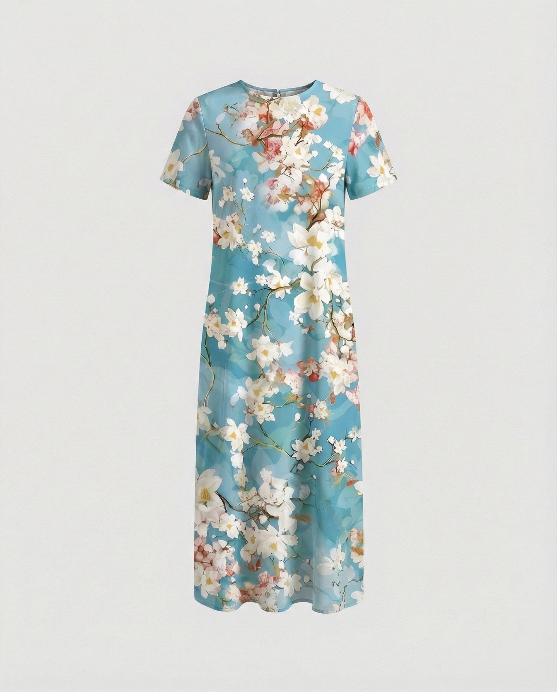 Damen Maxikleid floral asymmetrisch