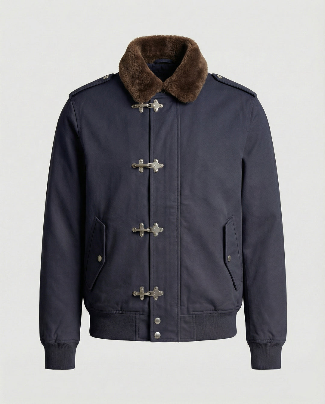 Herren Canvasjacke mit Teddykragen
