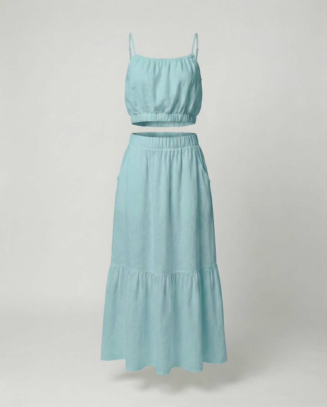 Damen Sommerliches Zweiteiler-Kleid mit fließendem Schnitt und praktischen Taschen R&B