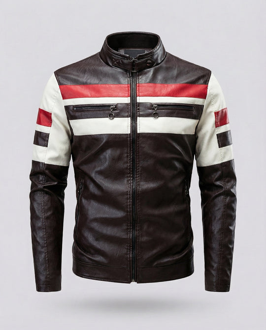 Herren Bikerjacke Motorsport Stil