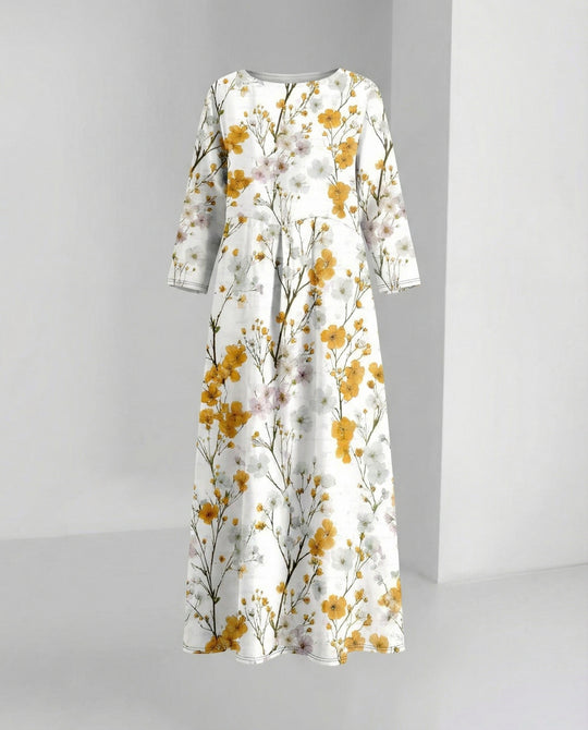 Damen Maxikleid floral mit Taschen