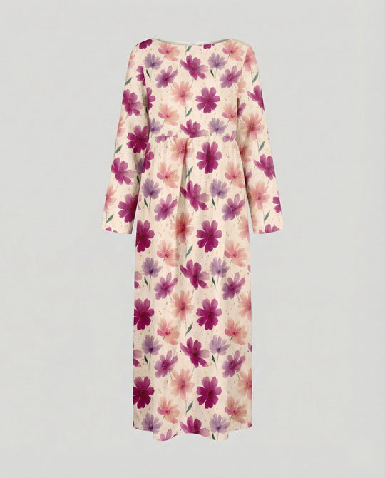 Damen Maxikleid floral mit Taschen