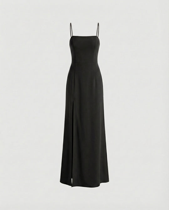 Damen Elegantes Abendkleid mit schwingendem Rock und tiefem Schlitz R&B