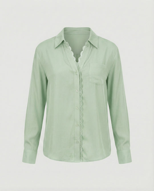 Damen Bluse mit Spitzenakzenten