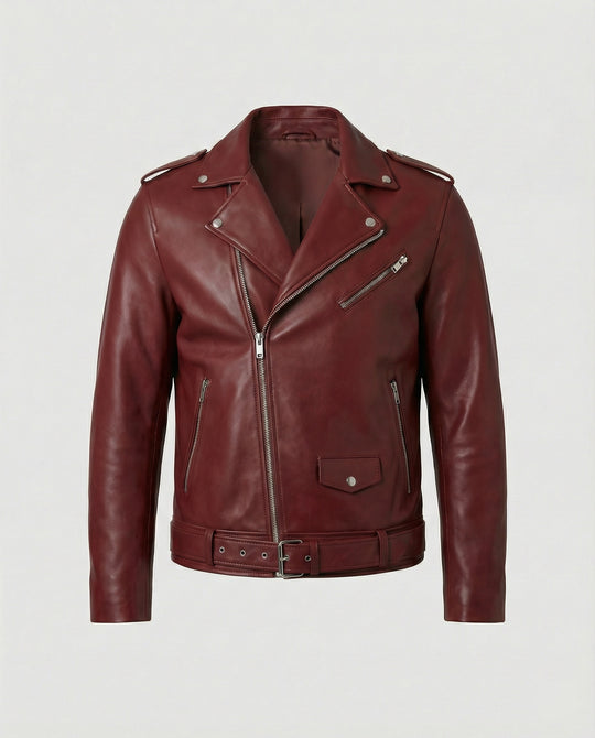 Herren Bikerjacke Kunstleder tailliert