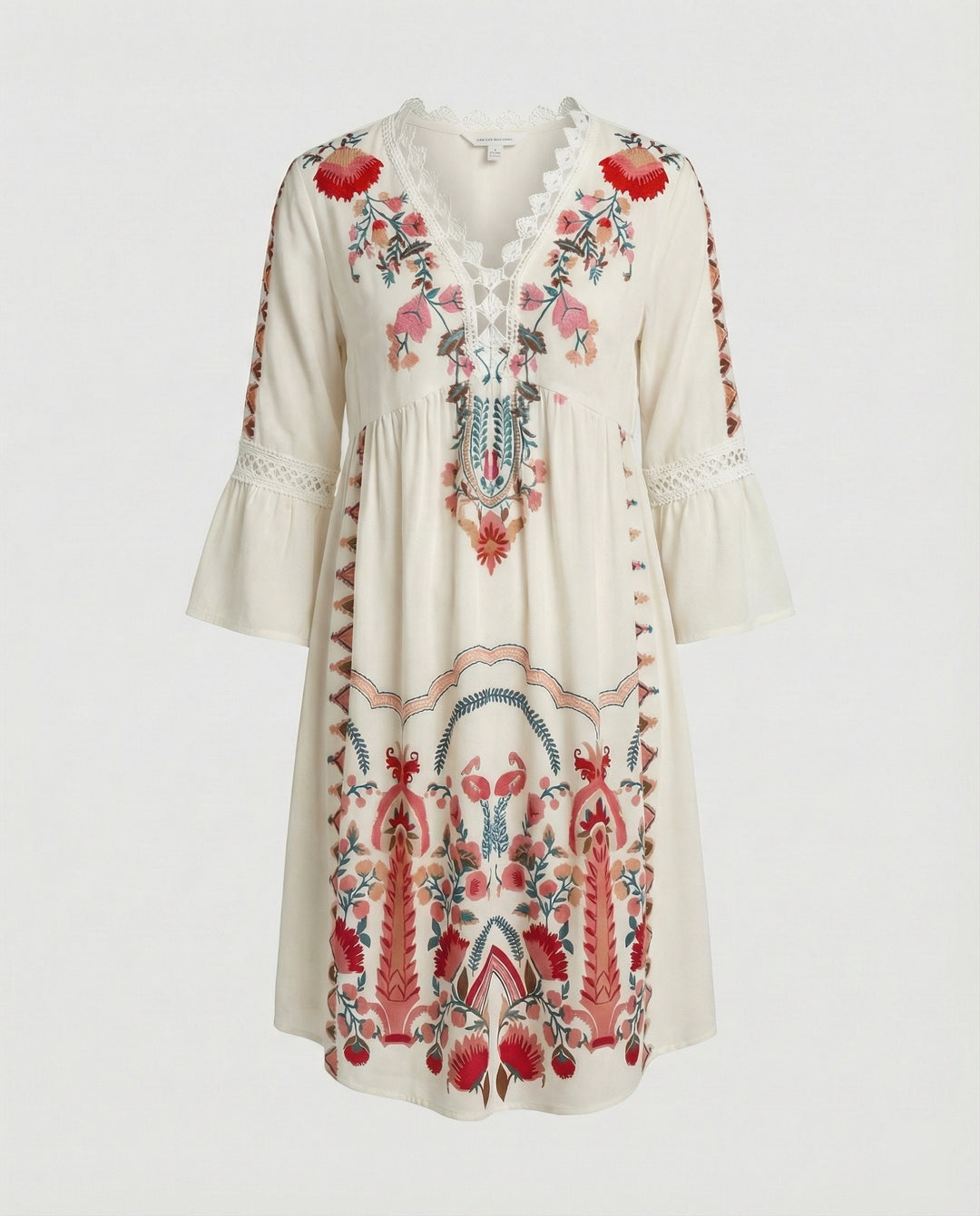 Boho Blumenkleid Damen A-Linie