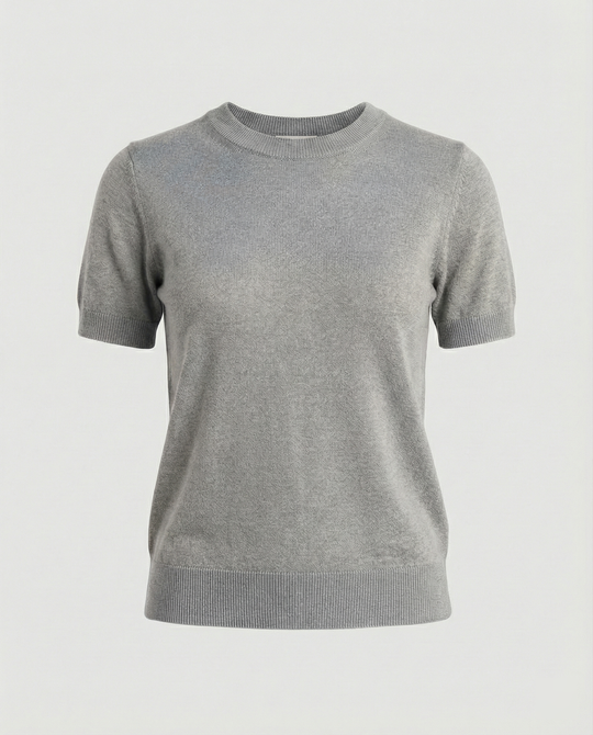 Damen Feinstrickpullover mit Kurzarmiger Silhouette und Weich Fließendem Material R&B