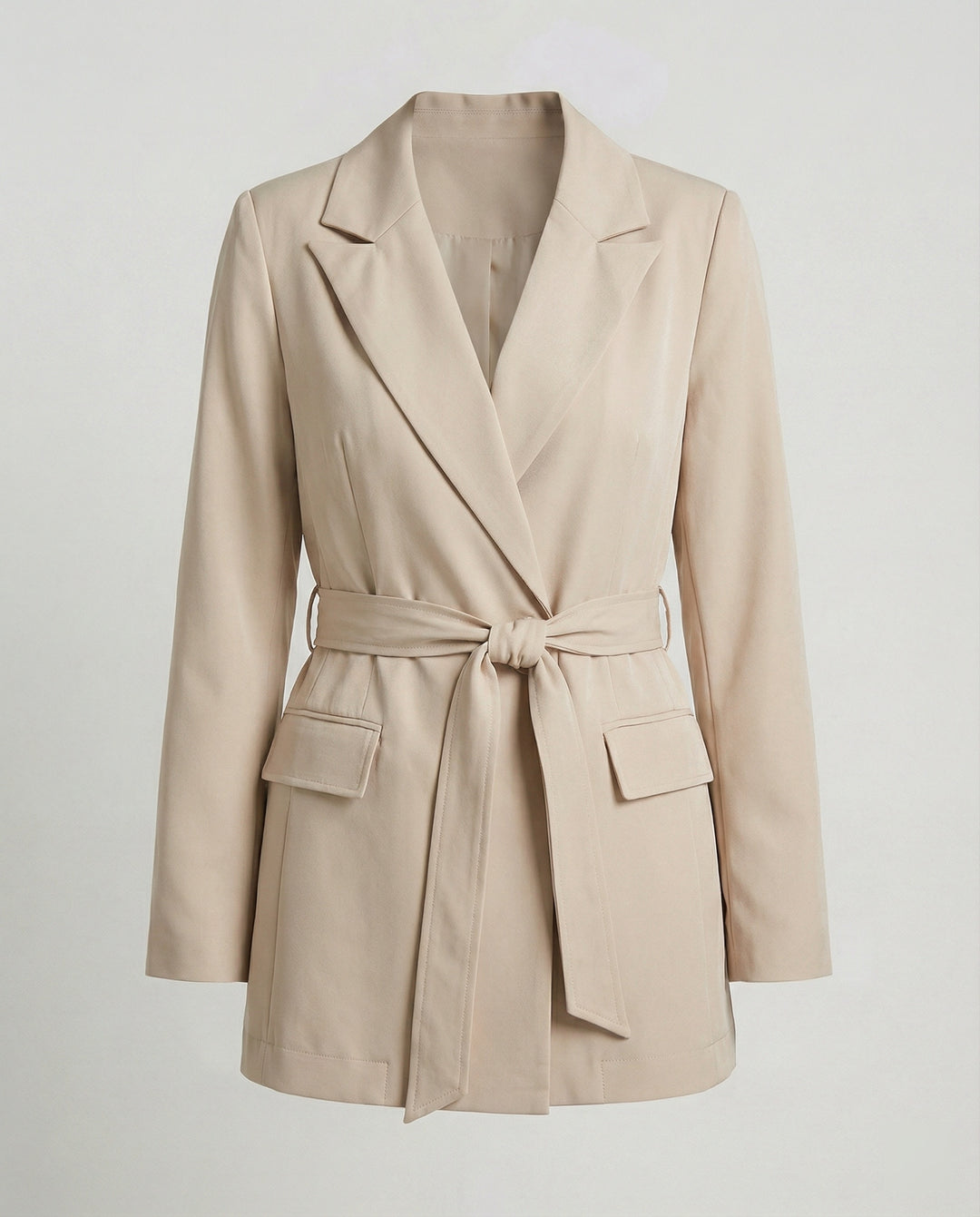 Blazer Mantel Mit Wickelgürtel Damen