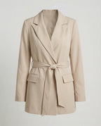 Blazer Mantel Mit Wickelgürtel Damen