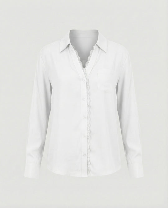 Damen Bluse mit Spitzenakzenten