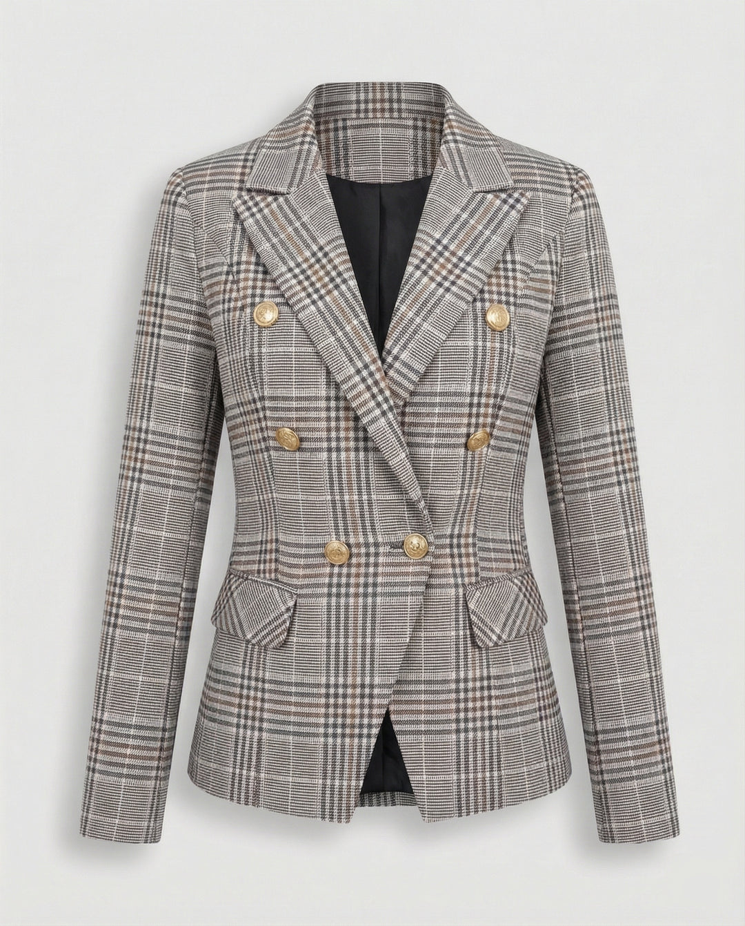 Damen Karierter Blazer mit modernem Schnitt