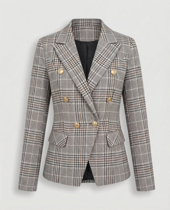 Damen Karierter Blazer mit modernem Schnitt