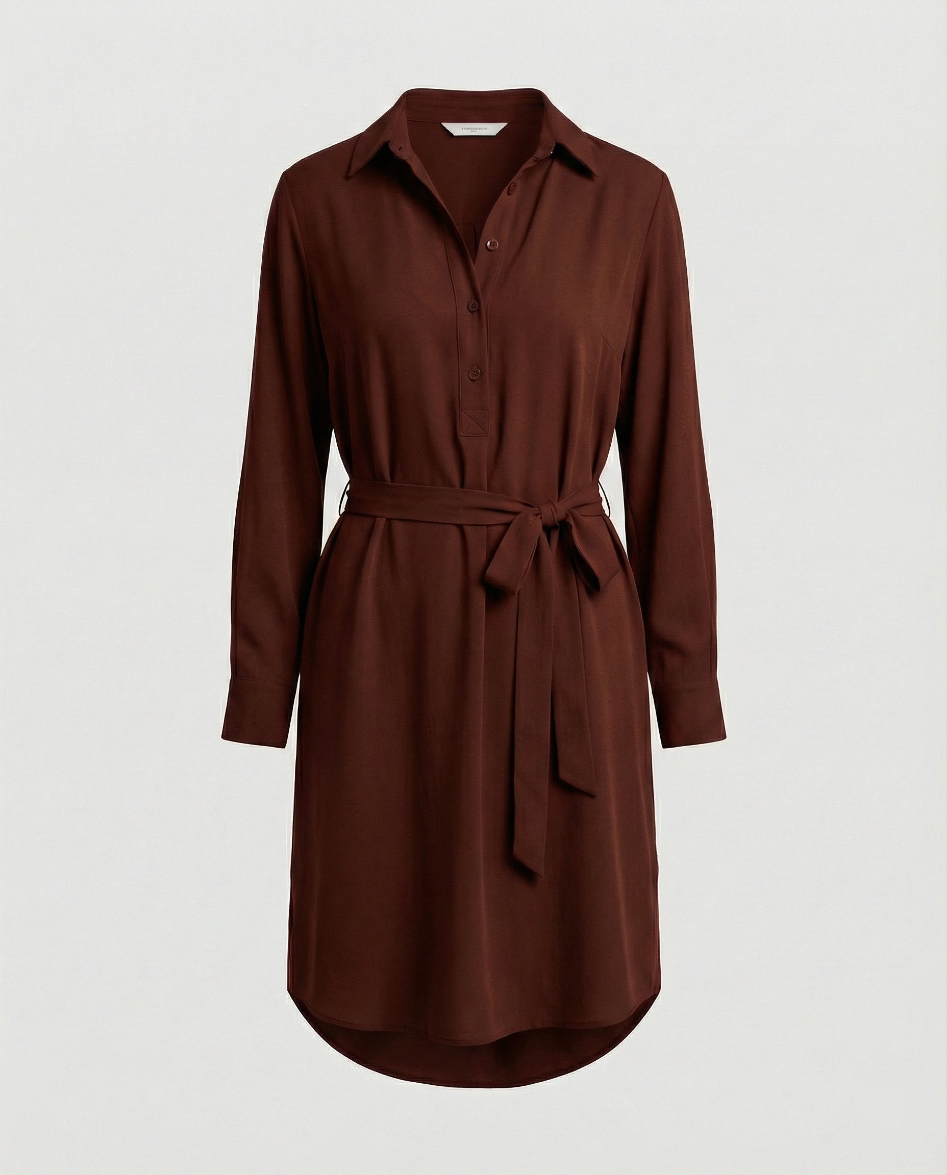 Hemdblusen Minikleid Mit Bindegürtel Damen