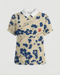 Damen Bluse Leinen Peter Pan Kragen