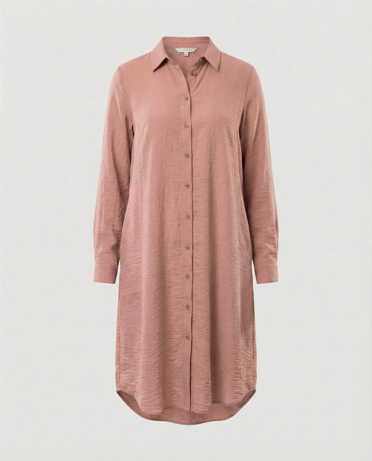 Damen Tunika Kleid lang mit Knopfleiste