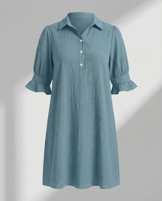 Hemdblusenkleid Damen mit Taschen