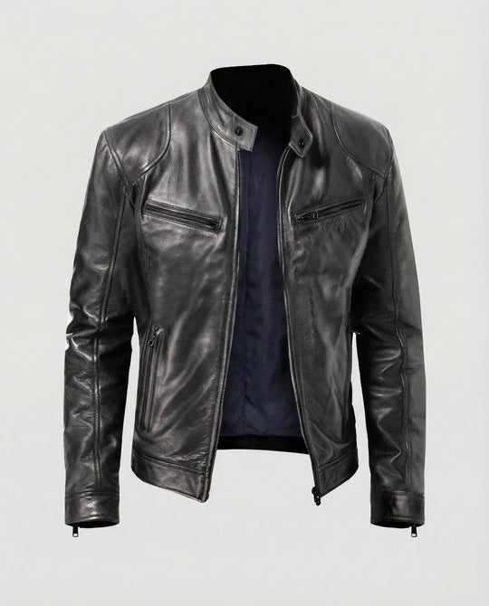 Herren Motorrad Lederblouson