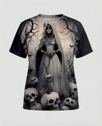 Kurzarmshirt Totenkopf Print Damen
