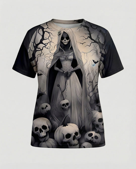 Kurzarmshirt Totenkopf Print Damen