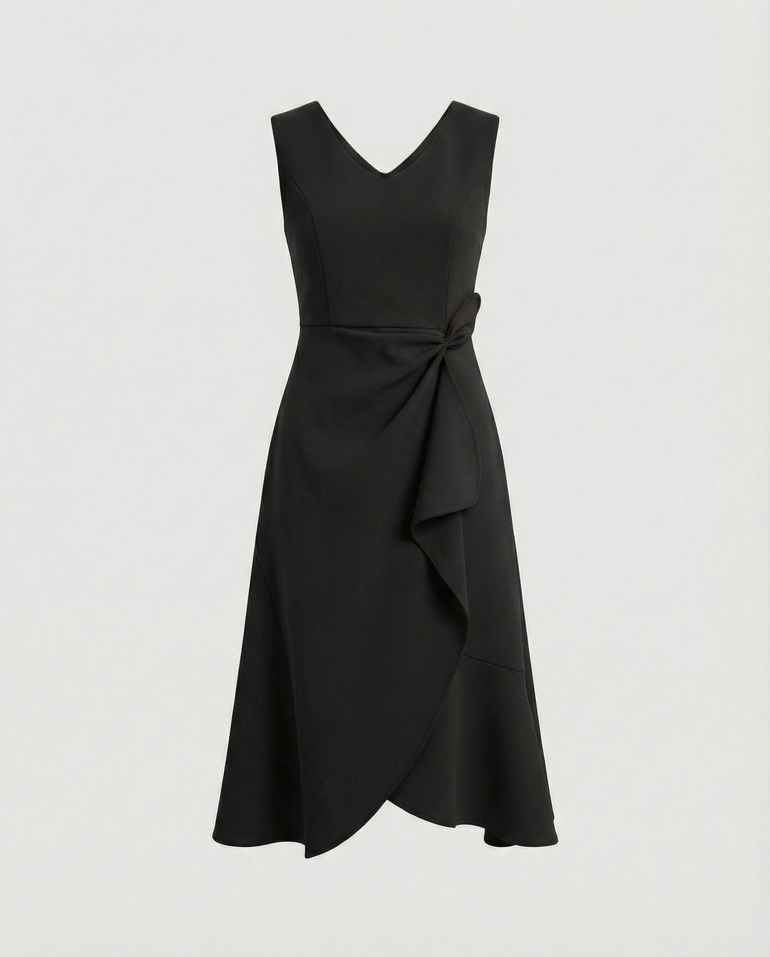 Damen Cocktailkleid Midi mit Wickeloptik
