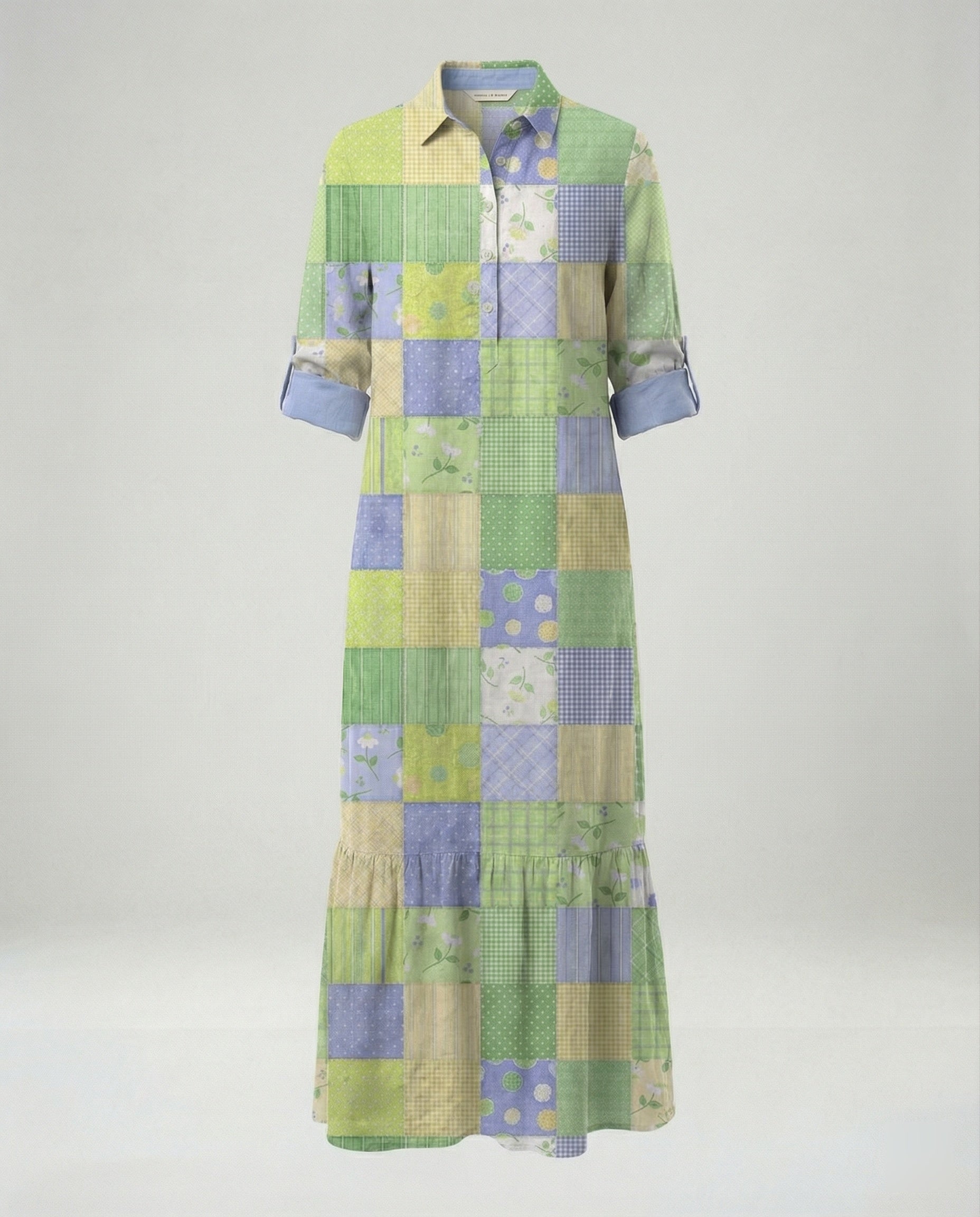 Damen Hemdblusenkleid mit Volant