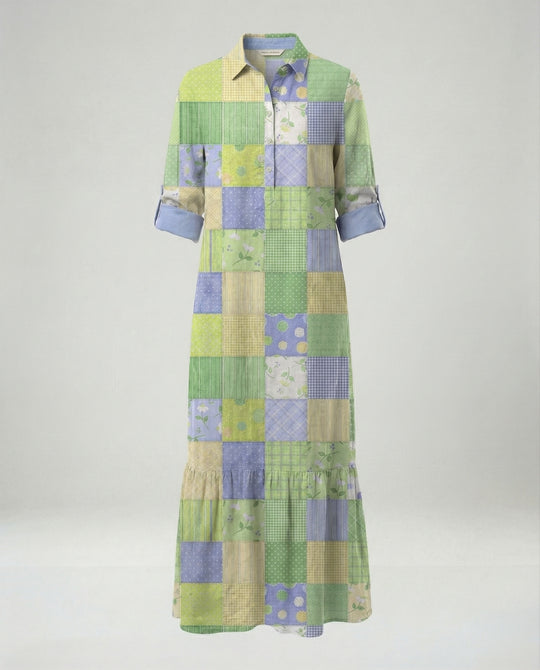 Damen Hemdblusenkleid mit Volant