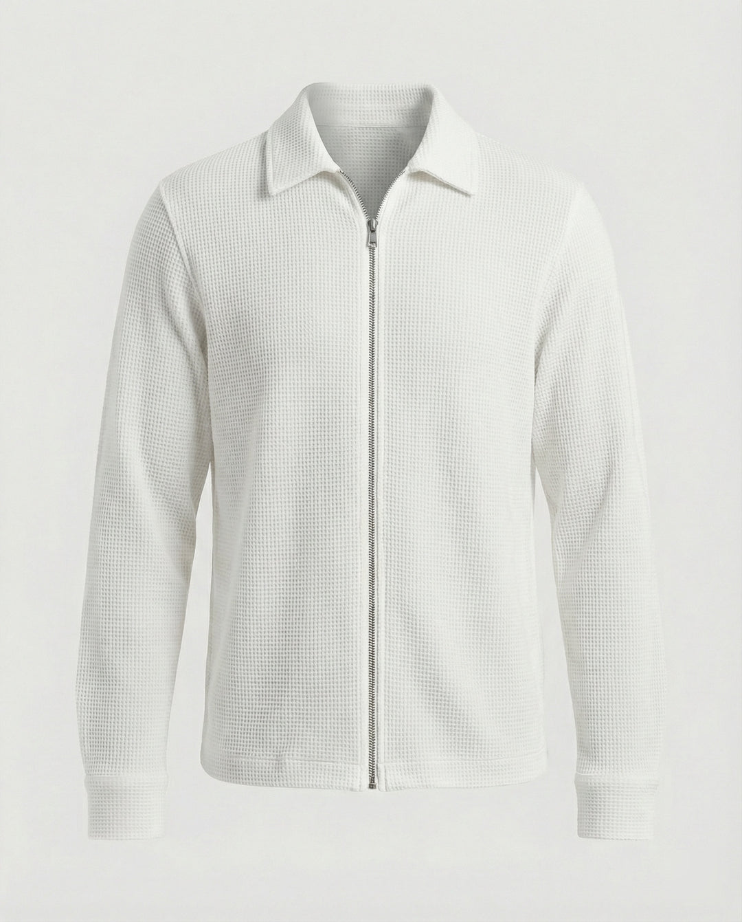 Herren Eleganter Langarmshirt mit strukturierter Oberflächenbeschaffenheit und hochwertigem Reißverschluss R&B