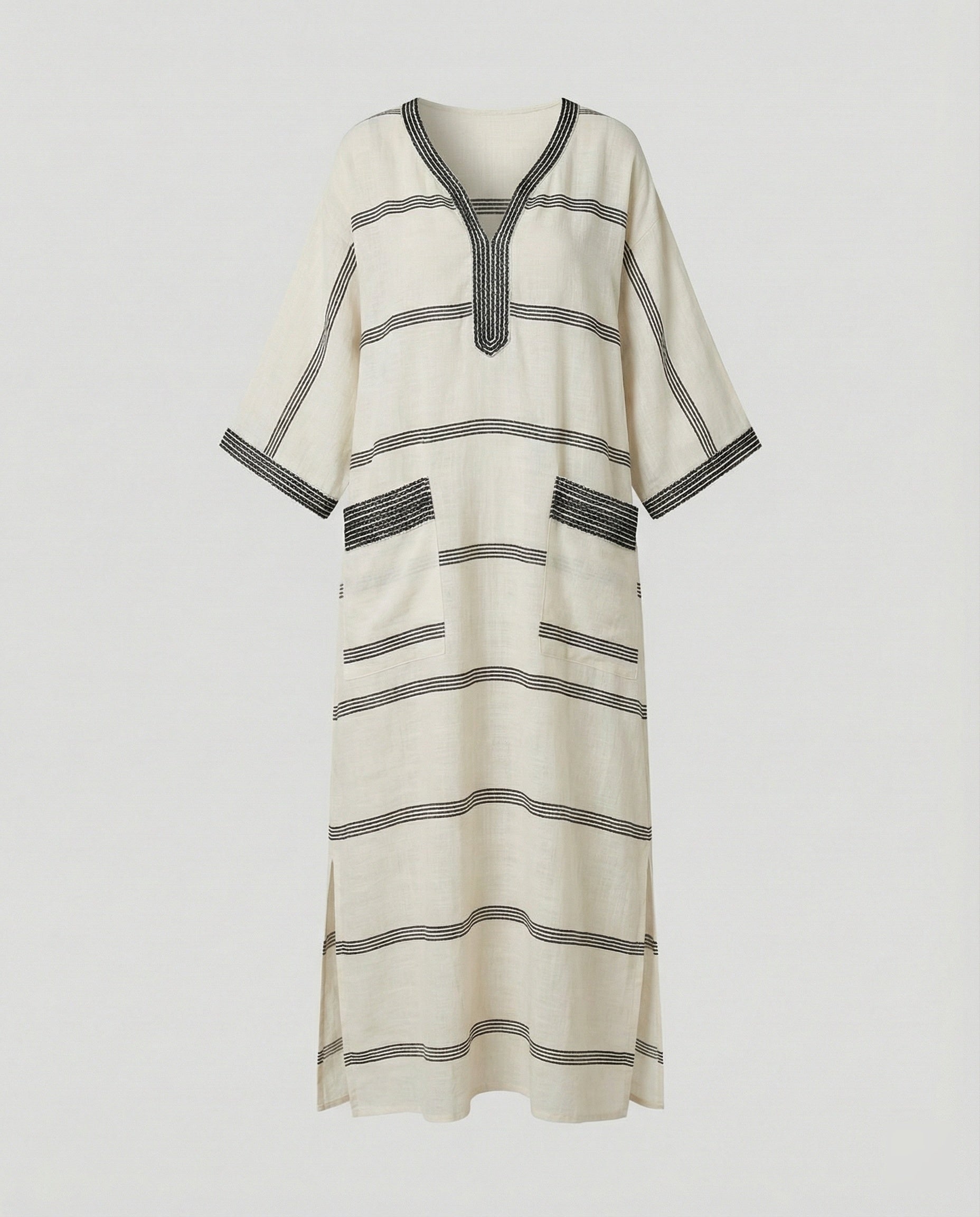 Leinen Kaftan Maxikleid Damen
