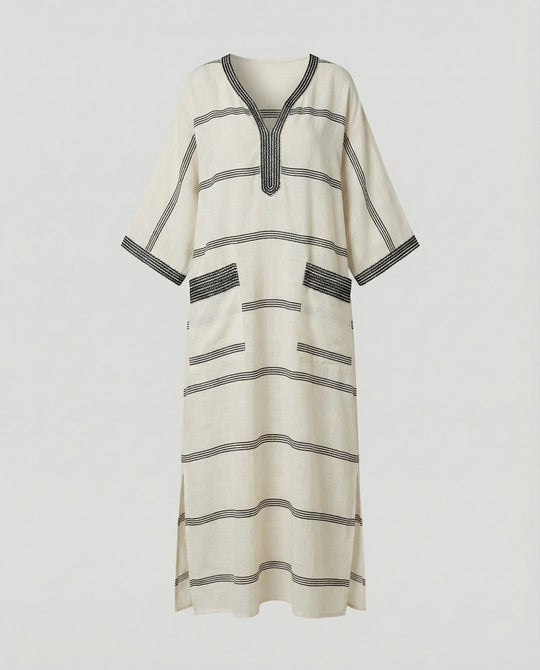 Leinen Kaftan Maxikleid Damen