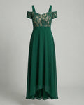 Damen Abendkleid Spitze Chiffon lang