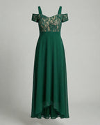 Damen Abendkleid Spitze Chiffon lang