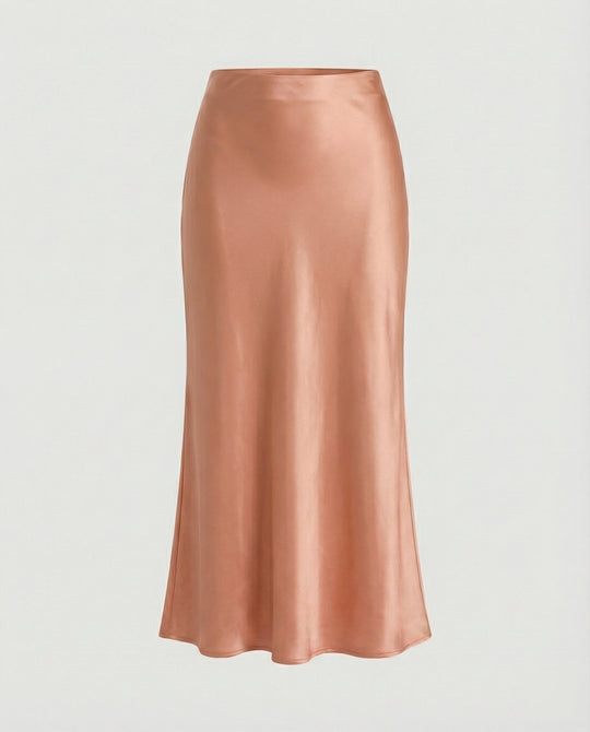 Damen Longskirt aus glattem Satin von R&B