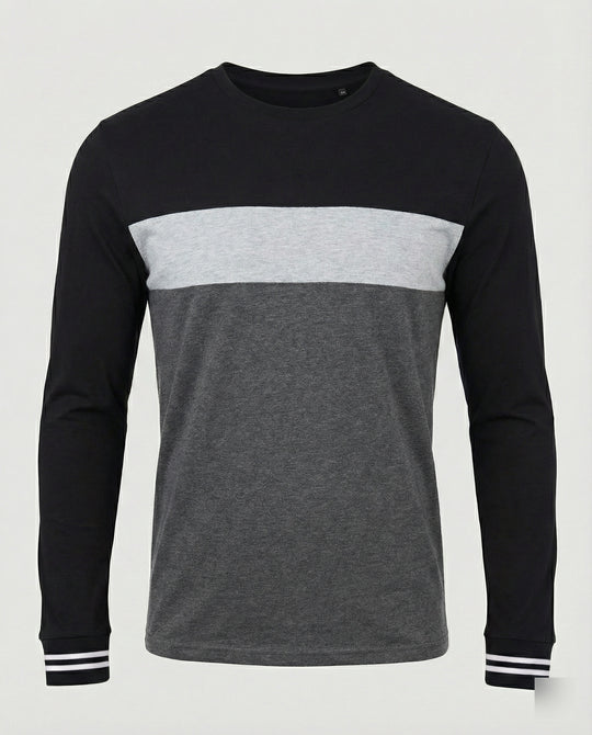 Herren Langarmshirt mit sportlichen Farbakzenten und bequemer Passform R&B