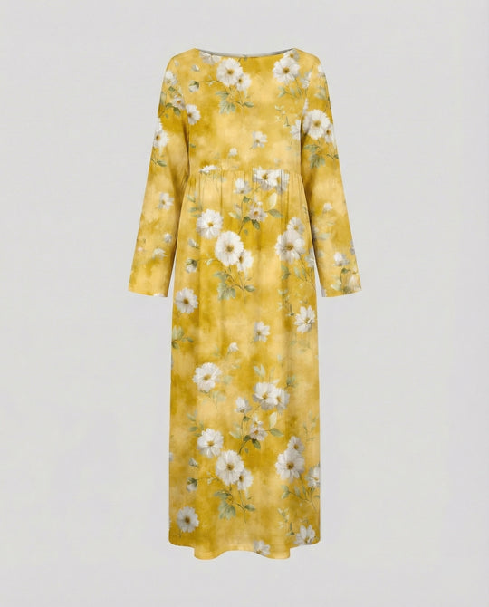 Damen Maxikleid floral mit Taschen