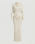 Damen Maxikleid mit Drapierung