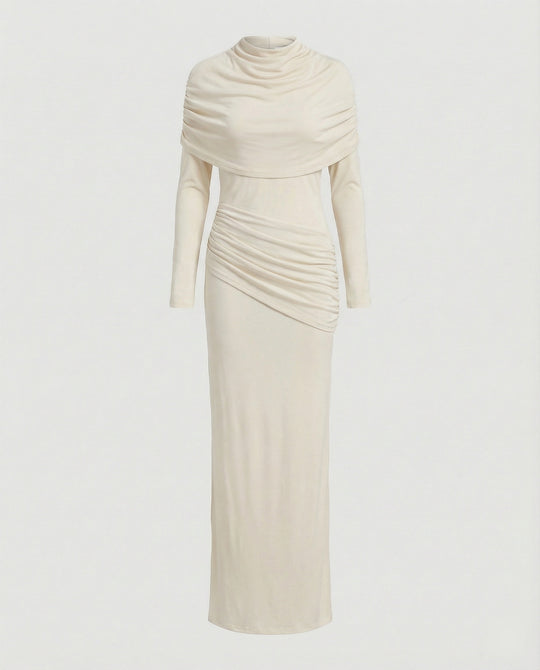 Damen Maxikleid mit Drapierung