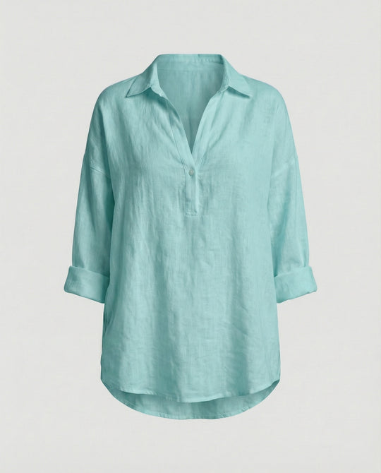 Leinenbluse Damen mit Knopfleiste